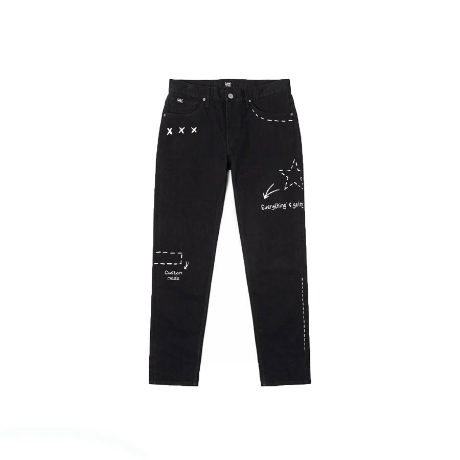 Lee Jeans Men's Black Moderate Straight Fit Pants
