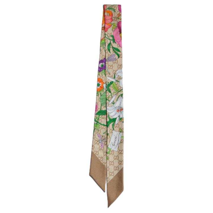 GUCCI Silk Scarves Women's Brown