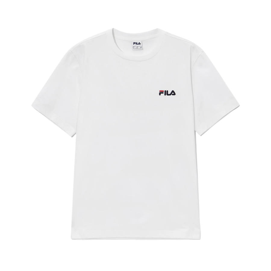 FILA T Shirts Unisex White/Ecru Crew Neck Moderate