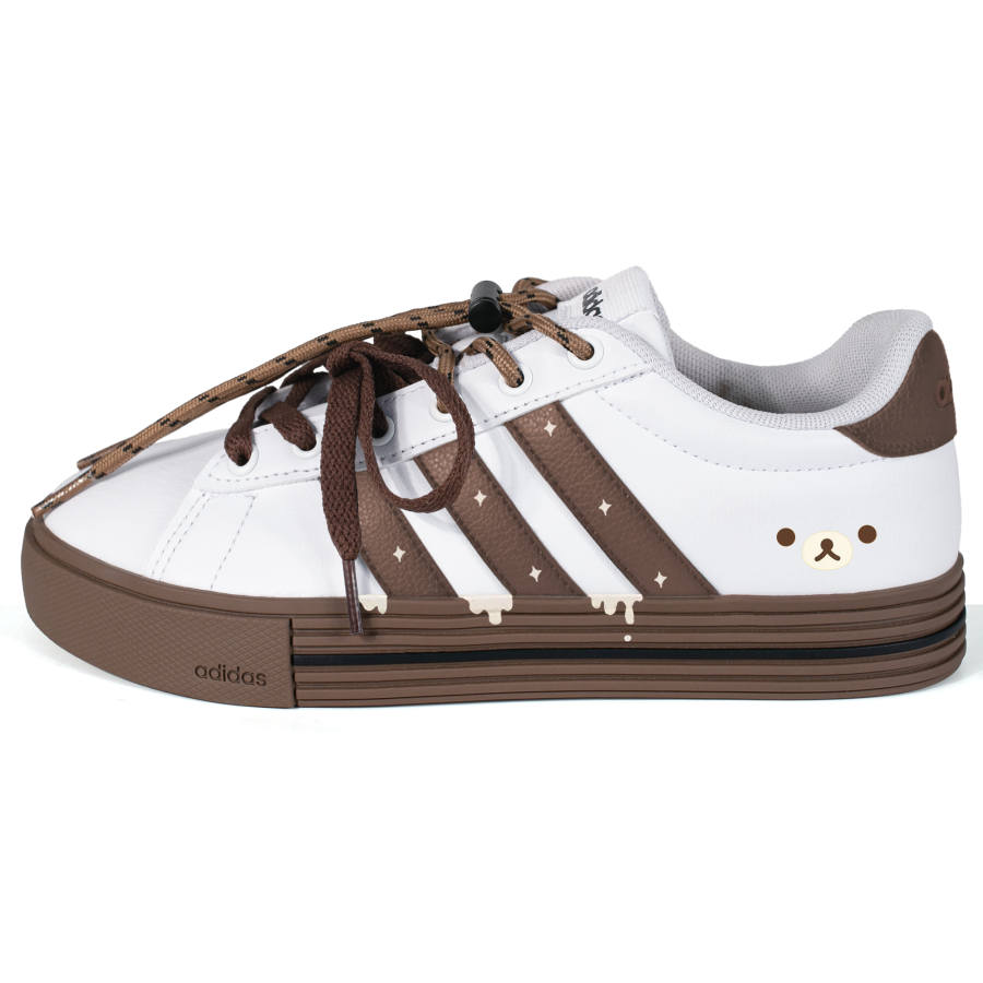 Adidas Adidas Daily 4.0 Melting Heart Bear Synthetic Leather Slip Resistant Abrasion Resistant Low top Skateboard Shoes Unisex