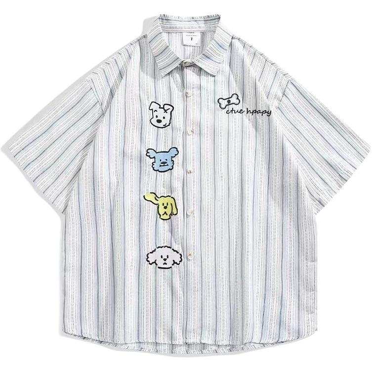 Lnga Landgre Shirts Men's Stripes Lapel Thin Other