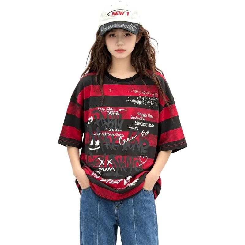 YALU Grade School T Shirts Crew Neck Thin