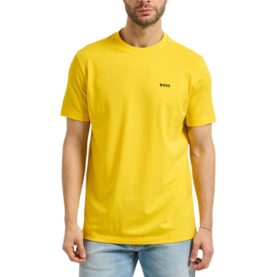 HUGO BOSS T Shirts Men's Yellow Crew Neck