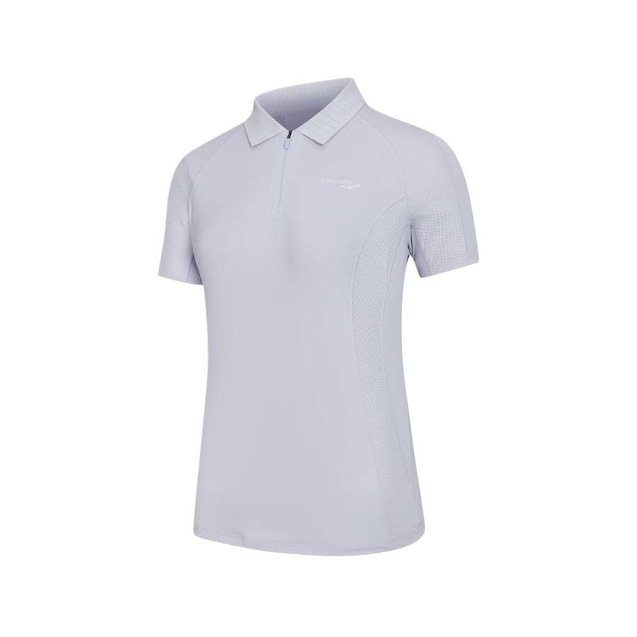 Saucony Polo Shirts Women's Lavender Lapel Moderate Other