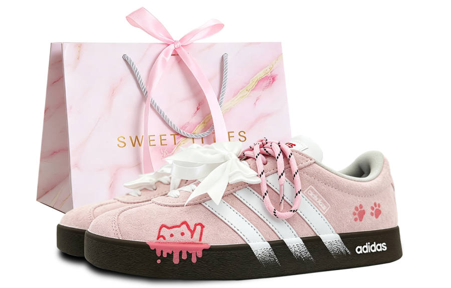 Adidas Adidas VL COURT 2.0 Lightweight Low top Skateboard Shoes Unisex Pink White