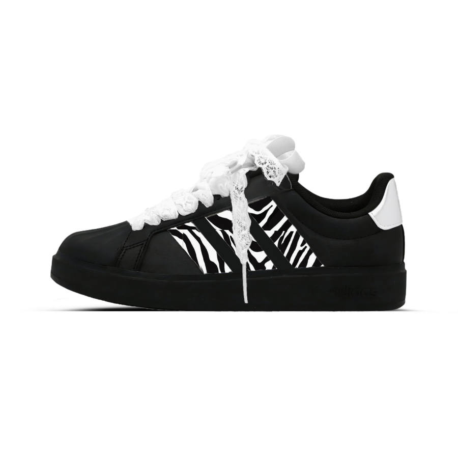 Adidas Adidas Street Talk Silver Spotted Wild Leather Slip Resistant Cushioning Abrasion Resistant Low top Skateboard Shoes