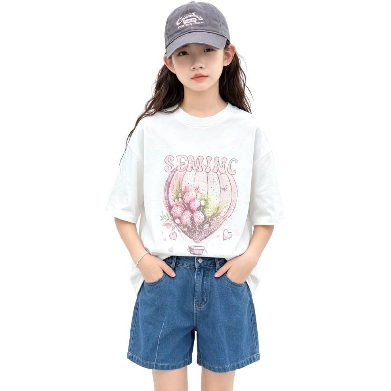 YALU Grade School T Shirts Crew Neck Thin