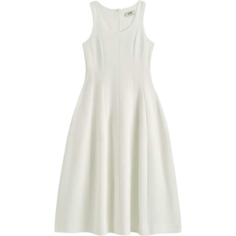 COS Sleeveless Dresses Women's White Crew Neck Moderate