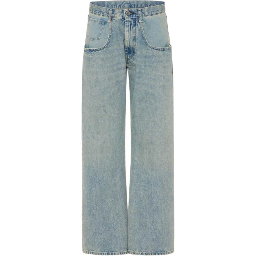 Maison Margiela Jeans Women's Blue Moderate Wide Leg Pants