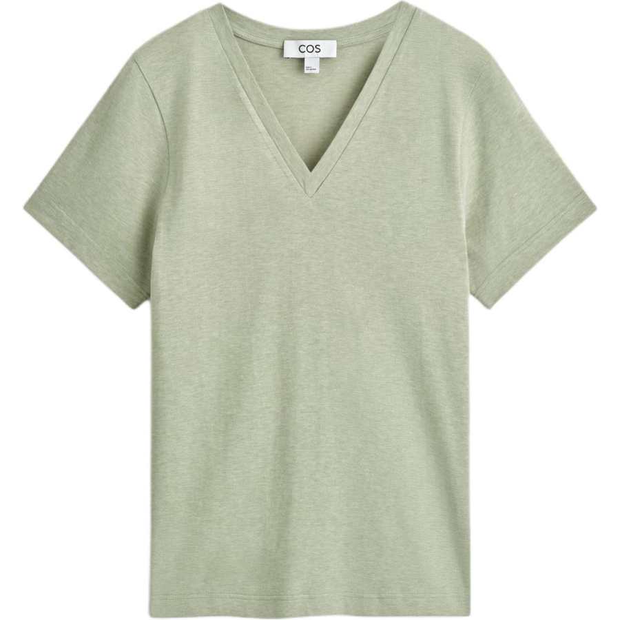 COS T Shirts Women's Sage Green V Neck