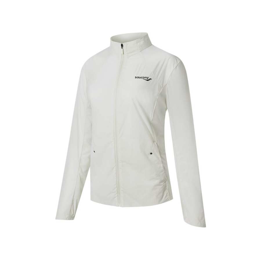 Saucony Jackets Women's Cream White Stand Collar Moderate Other