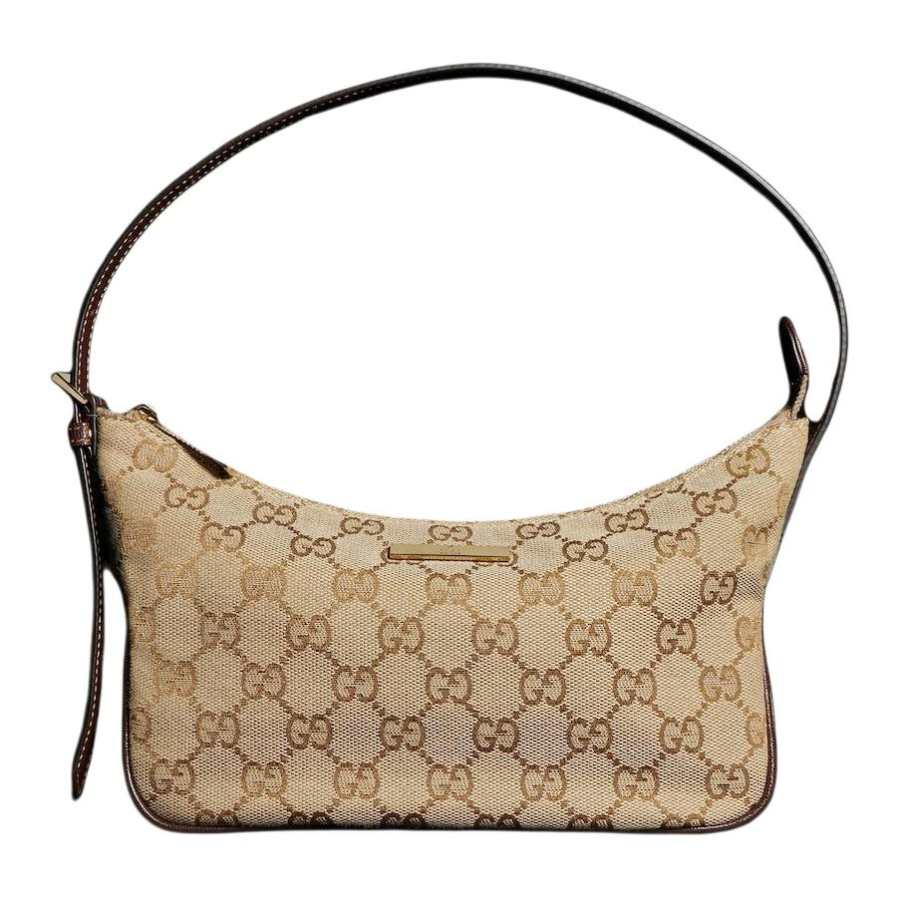 GUCCI Canvas Shoulder Bag Small Women's Brown
