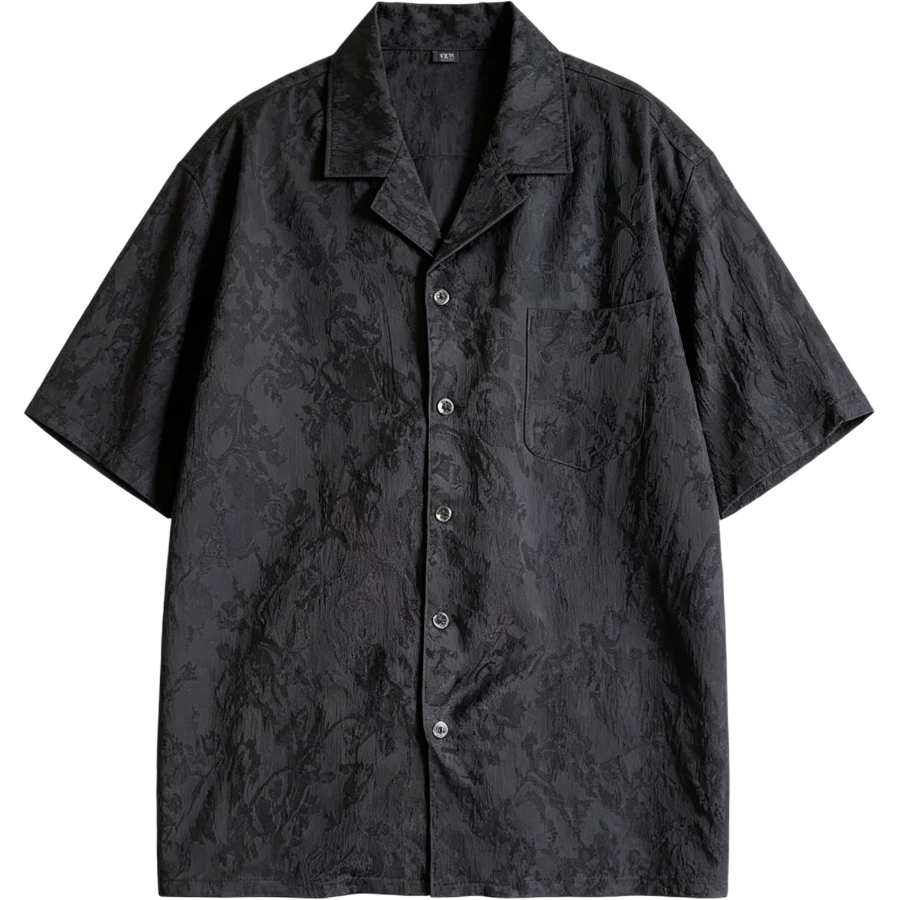 Lnga Landgre Shirts Men's Black Lapel Thin Other