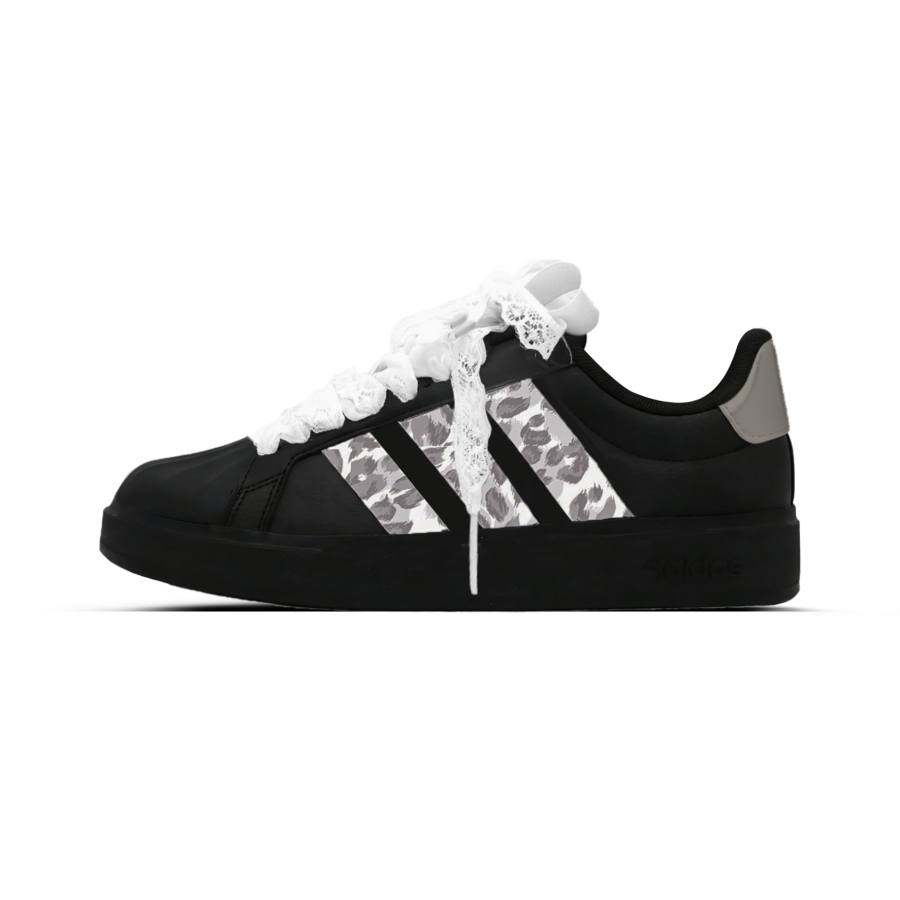 Adidas Adidas STREETTALK Leopard Sweetheart Leather Slip Resistant Cushioning Abrasion Resistant Low top Skateboard Shoes