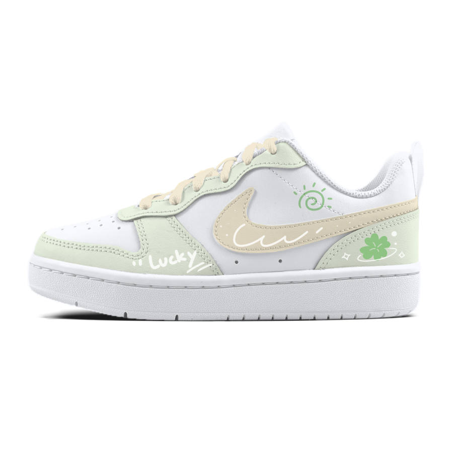 Nike Nike Court Borough Cyan Lucky Kids' Skateboarding Shoes White Unisex