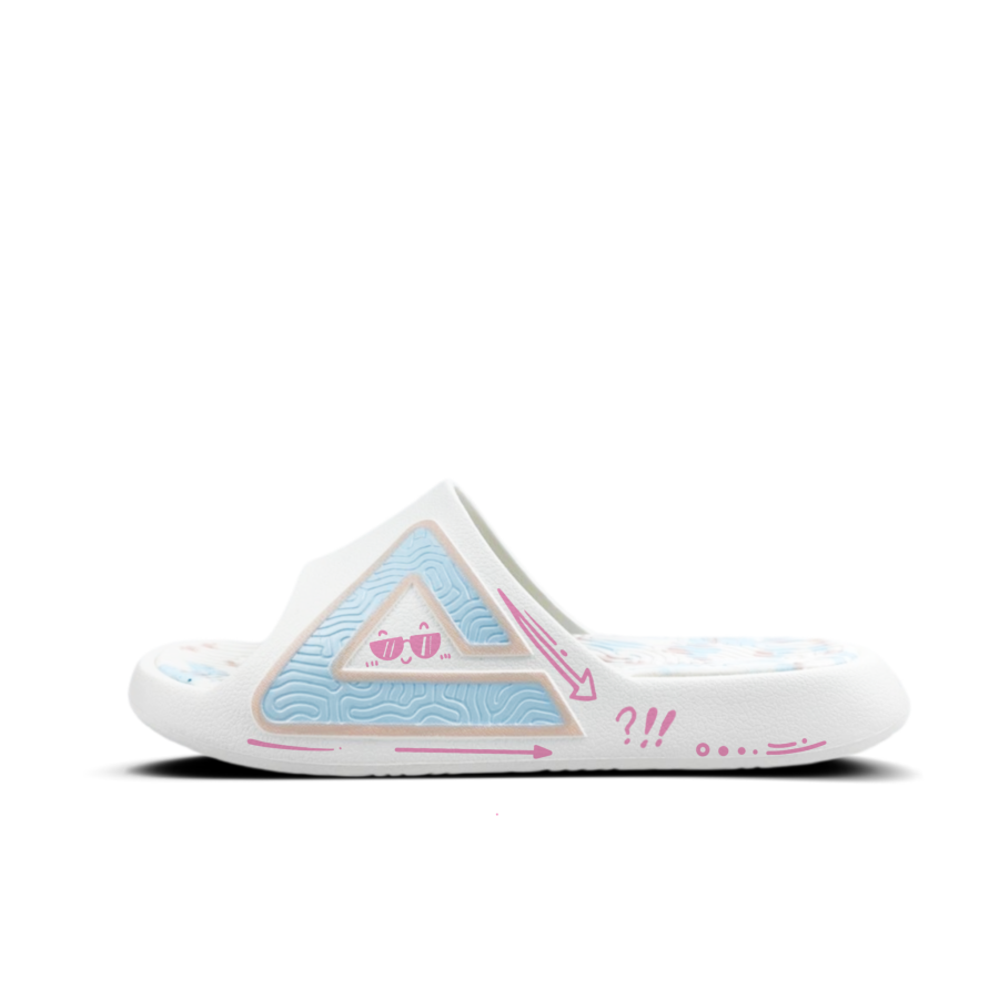 PEAK EVA Graffiti Cute Pet Quiet Slip Resistant Quick Dry Cushioning Slide Slippers Unisex