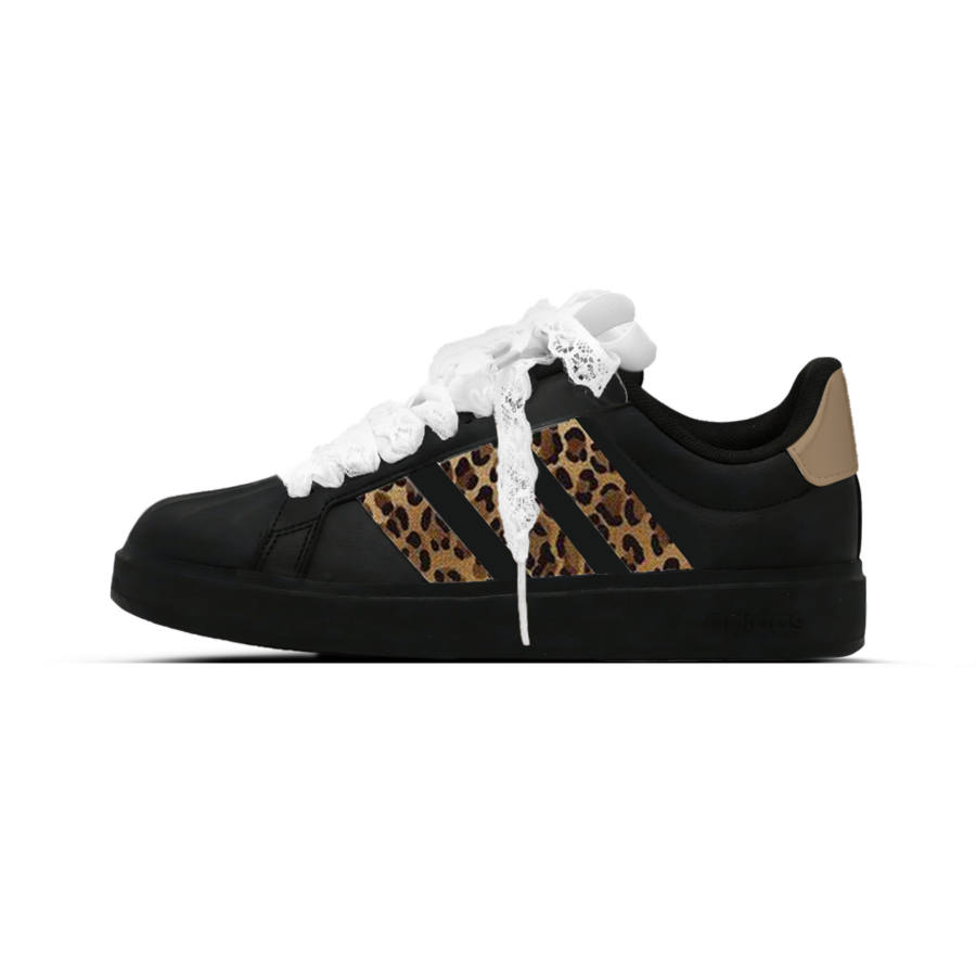 Adidas Adidas STREETTALK Lace Panther Strike Leather Slip Resistant Cushioning Abrasion Resistant Low top Skateboard Shoes