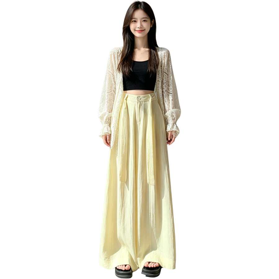 JBBCN Casual Pants Women's Moderate Wide Leg Pants