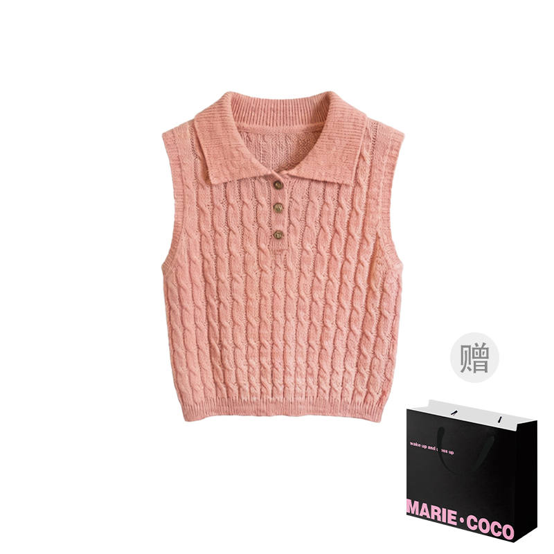 MARIE·COCO Knitwear Women's Sleeveless Knitwear Polo Collar Moderate