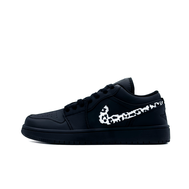 Jordan Jordan Air Jordan 1 Leopard Print In The Dark Leather Cushioning Slip Resistant Abrasion Resistant Breathable Low top
