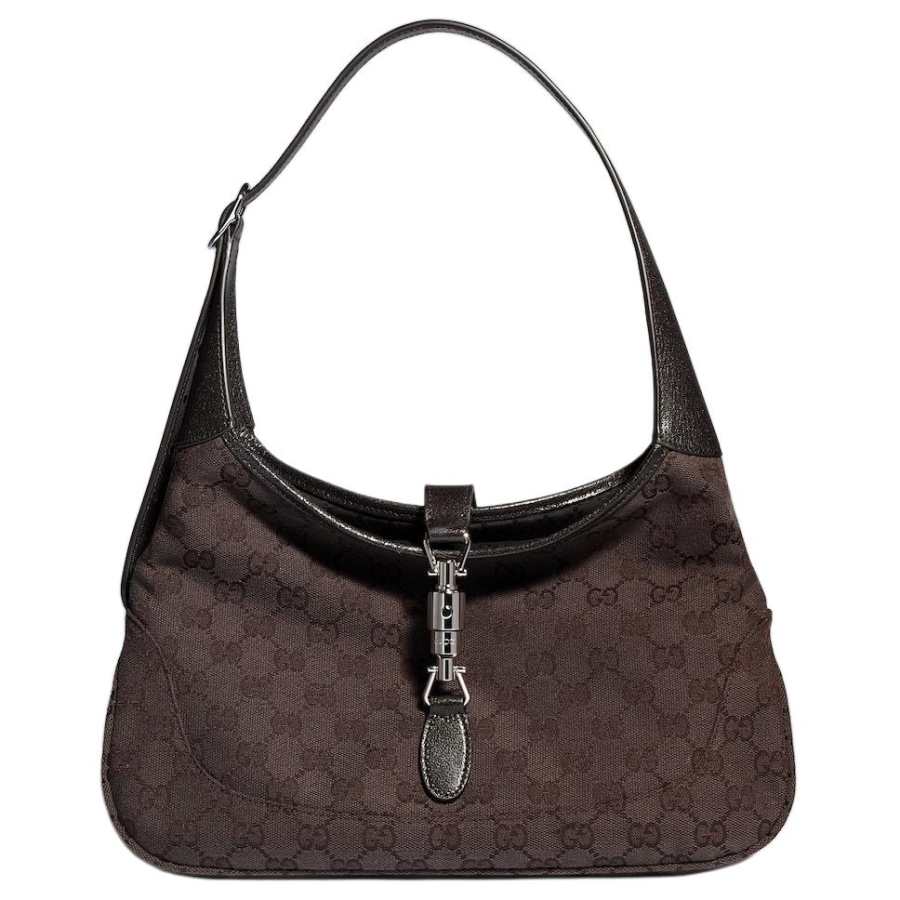 GUCCI Jackie 1961 GG Canvas Shoulder Bag Medium Women's Brown