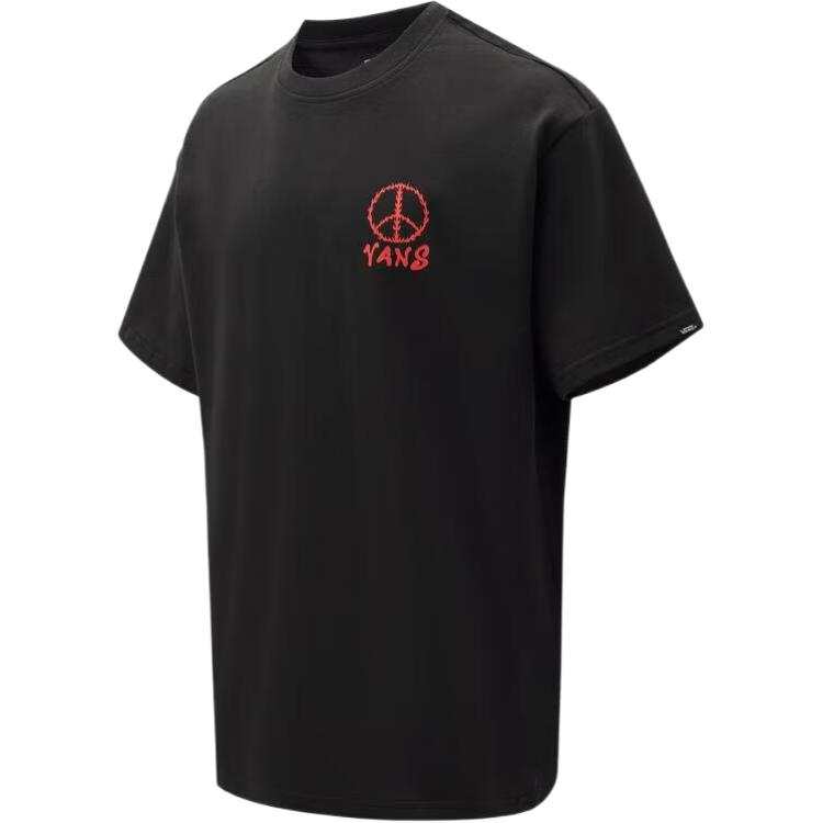 Vans Peace T Shirts Men's Black Crew Neck Moderate
