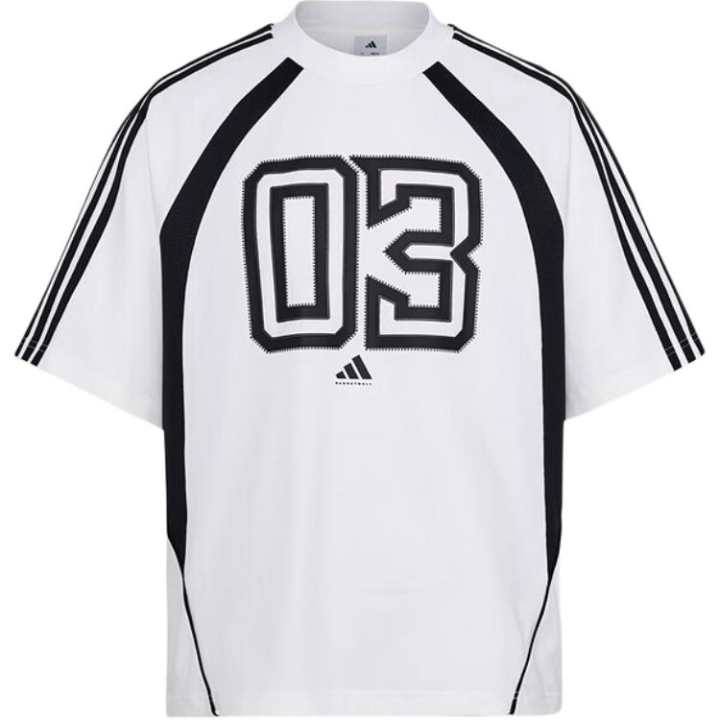 Adidas Adidas T Shirts Men's White Crew Neck Moderate