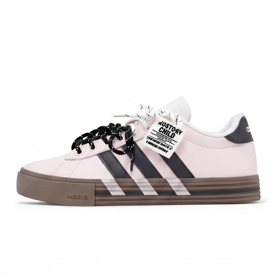 Adidas Adidas Daily 4.0 Warm Pink Cloud Leather Slip Resistant Low top Skateboard Shoes Unisex Light Pink