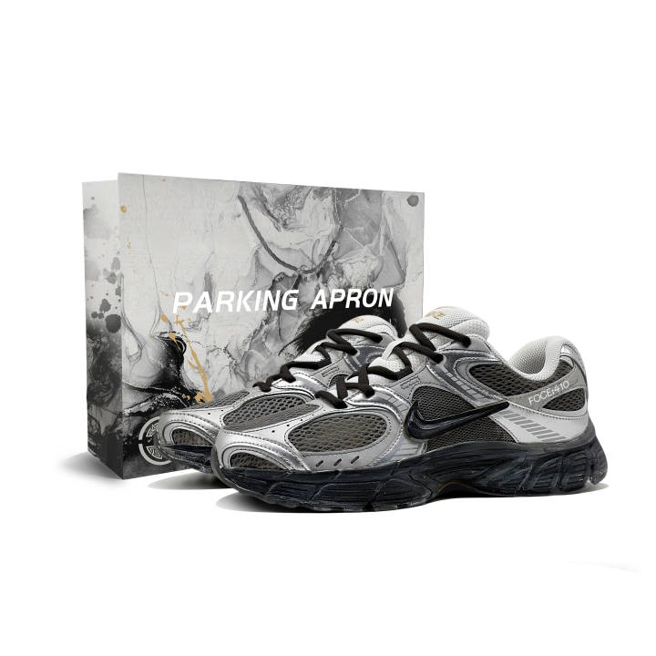 Nike Nike V5 RNR Cushioning Slip Resistant Abrasion Resistant Low top Running Shoes Unisex Black Silver