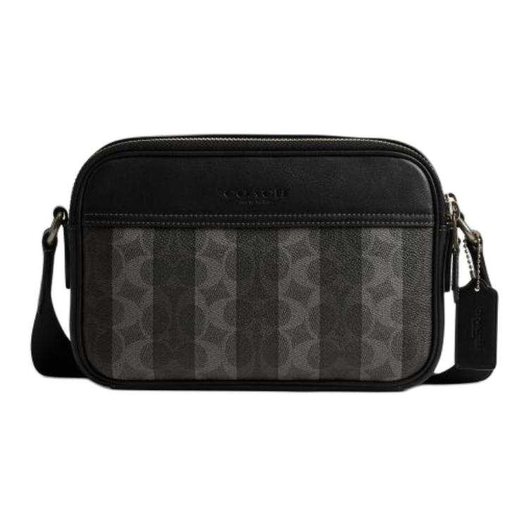 COACH Graham Cow Leather With Artificial Leather Crossbody Bags Medium Men's Black & Gray