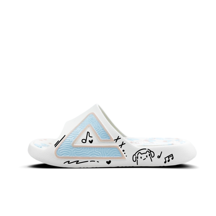PEAK EVA Graffiti Cute Pet Quiet Slip Resistant Quick Dry Cushioning Slide Slippers Unisex