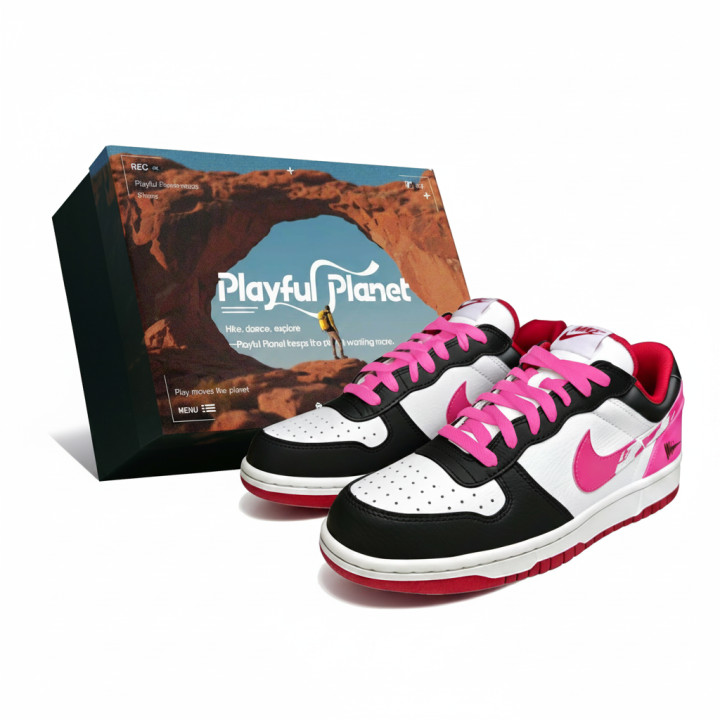 Nike Nike Big Low top Skateboard Shoes Men's Black White Pink