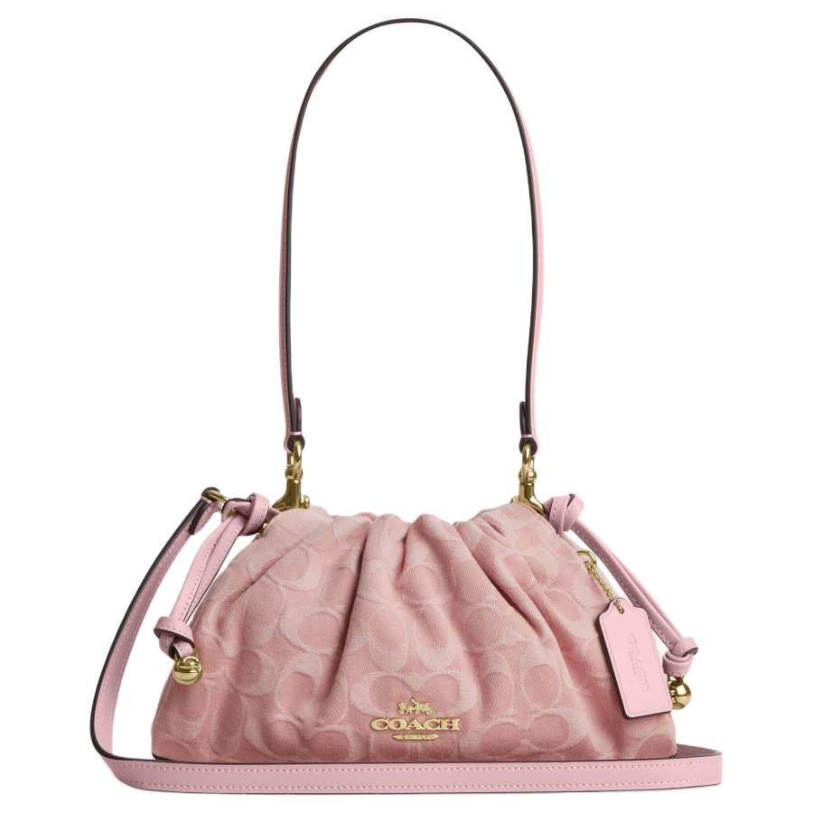 COACH Faye Fabric Shoulder Bag Medium Women's Light Pink
