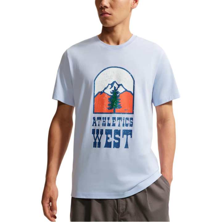 Nike Nike Sportswear T Shirts Men's Hydrogen Blue Crew Neck Moderate
