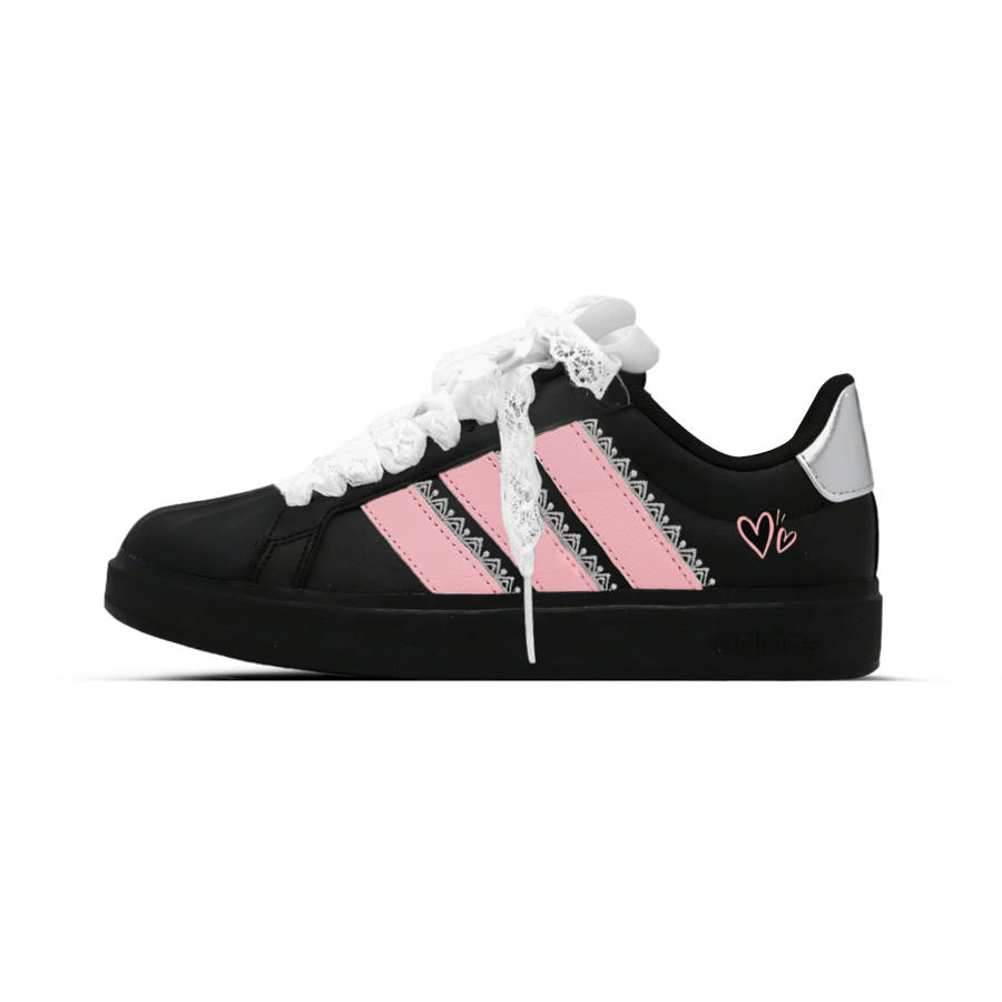 Adidas Adidas STREETTALK Skateboard Shoes Unisex Low Top Black Pink Silver Colorway
