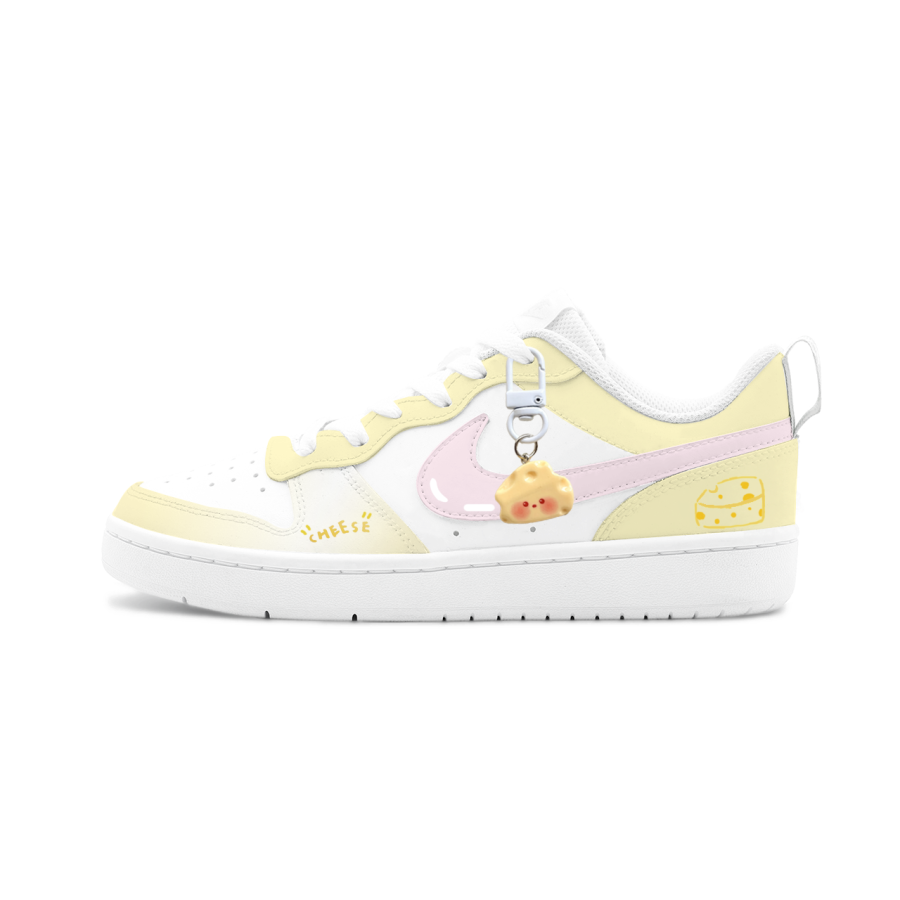 Nike Nike Court Borough Cheese Cheeses Slip Resistant Cushioning Abrasion Resistant Low top Kids' Skateboarding Shoes