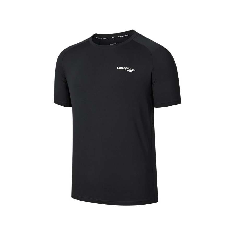 Saucony T Shirts Men's Jet Black Crew Neck