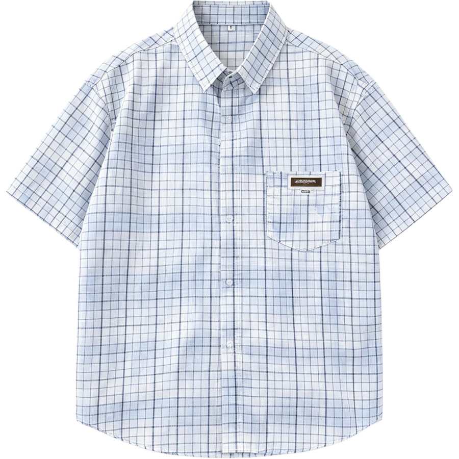 YALU Kids Casual Shirts Lapel Thin Non Stretch