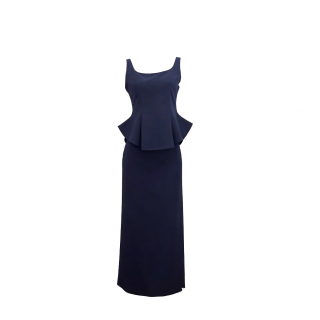 CPAURA Two Piece Skirt Sets Women's U Neck Moderate Long Skirt