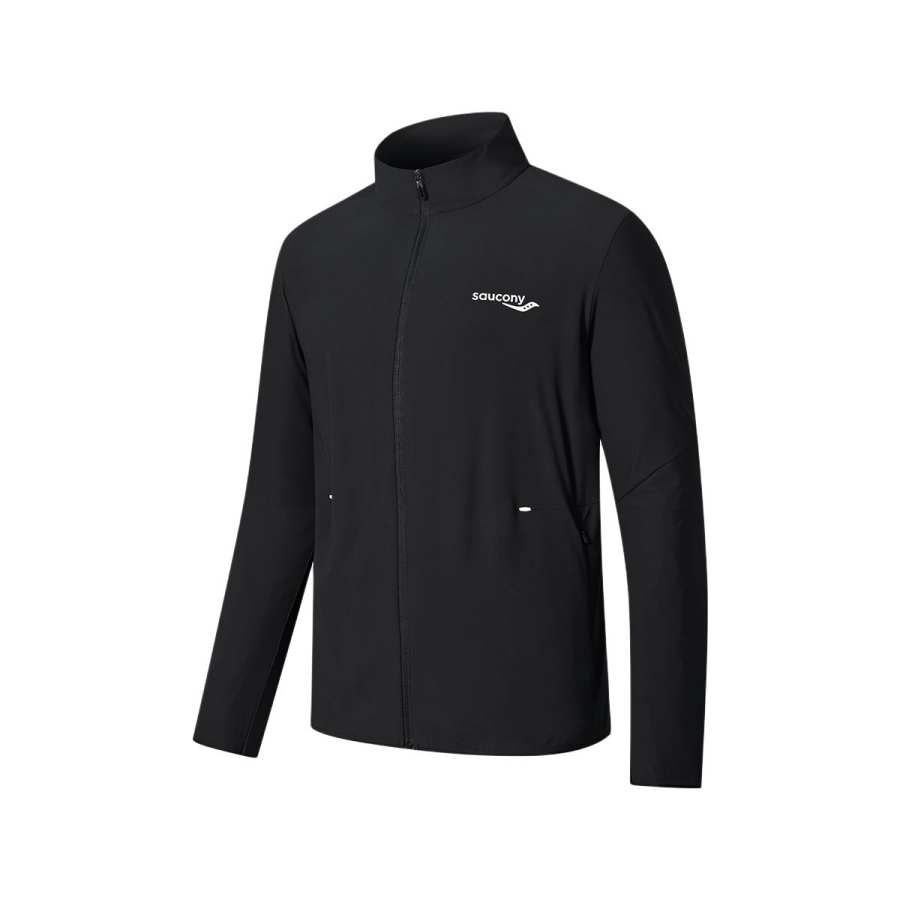 Saucony Jackets Men's Jet Black Stand Collar Moderate Other