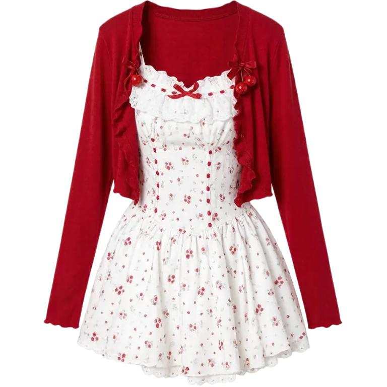JBBCN Two Piece Skirt Sets Women's Crew Neck Moderate Short Skirt