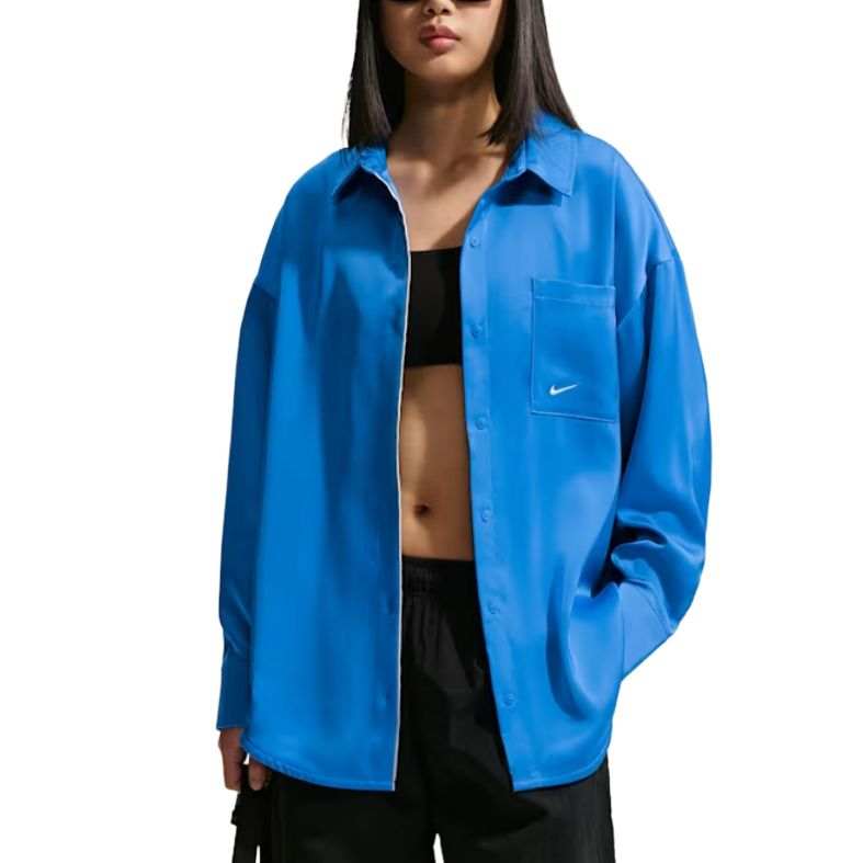 Nike Nike Sportswear Shirts Women's Light Photo Blue/Sail White Lapel Moderate