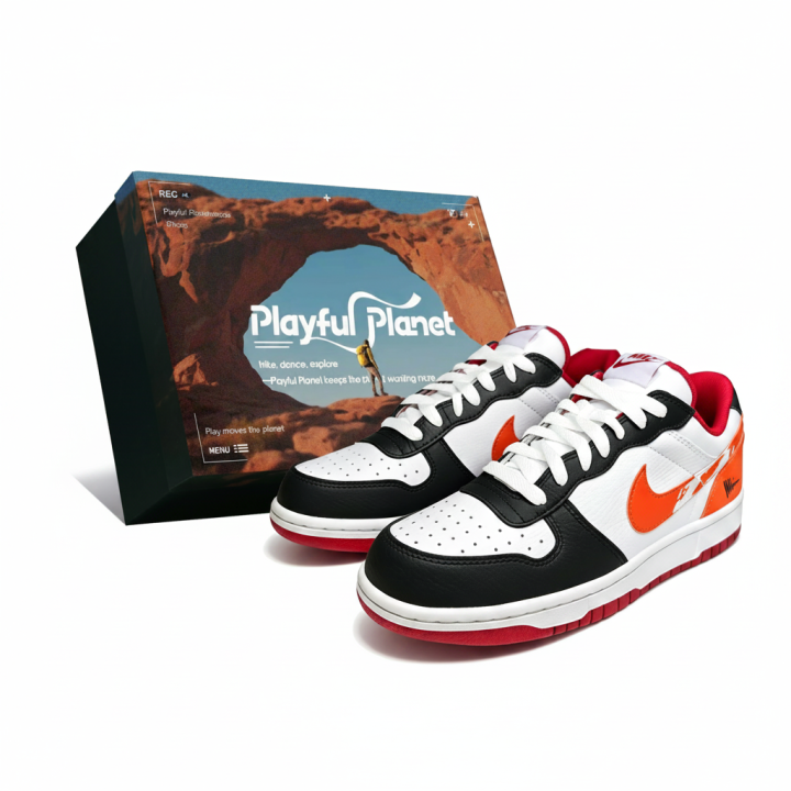 Nike Nike Big Low top Skateboard Shoes Men's Black White Orange