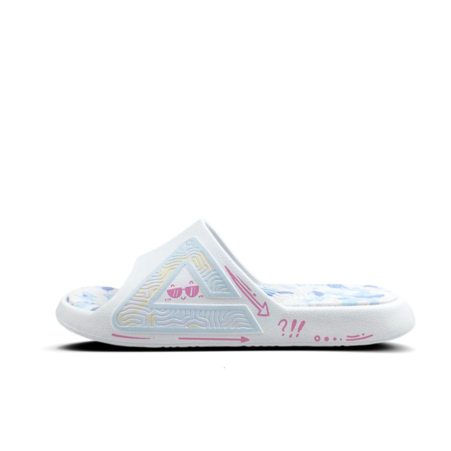 PEAK EVA Graffiti Cute Pet Quiet Slip Resistant Quick Dry Cushioning Slide Slippers Unisex