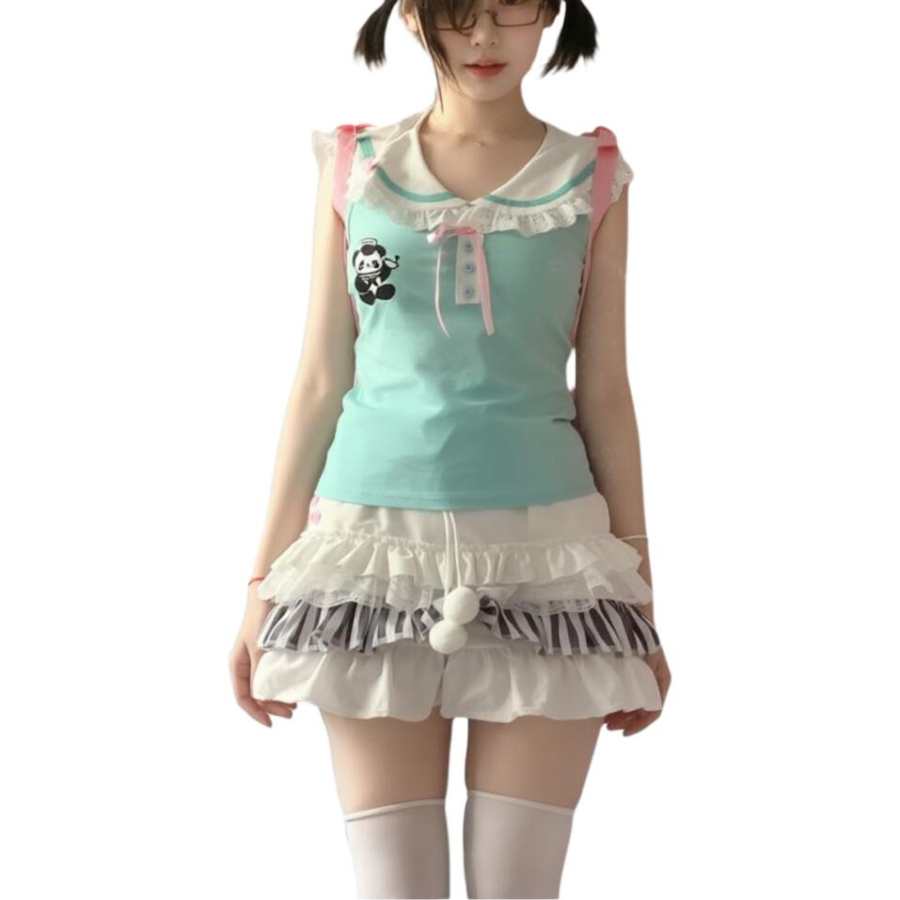 JBBCN Two Piece Skirt Sets Women's Navy Collar Moderate Short Skirt