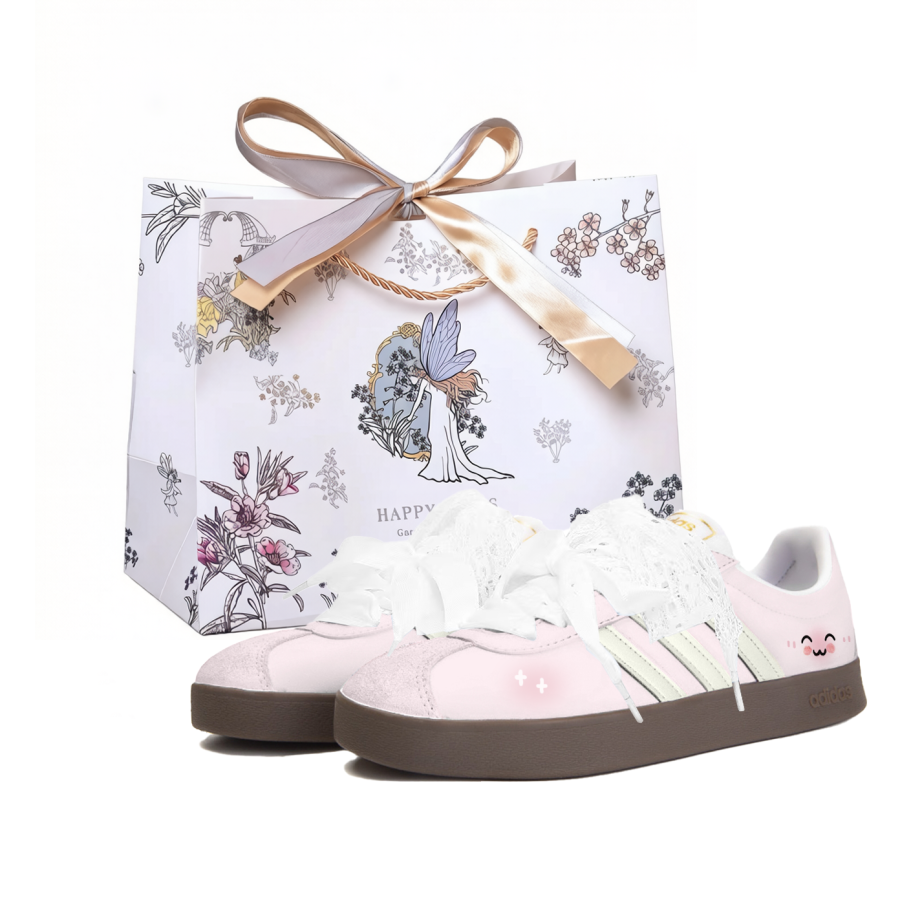 Adidas Adidas Vl Court Classic Treading On The Blossoms, Cherry Blossom Pink Sweetness, Shopping Bag Synthetic Leather