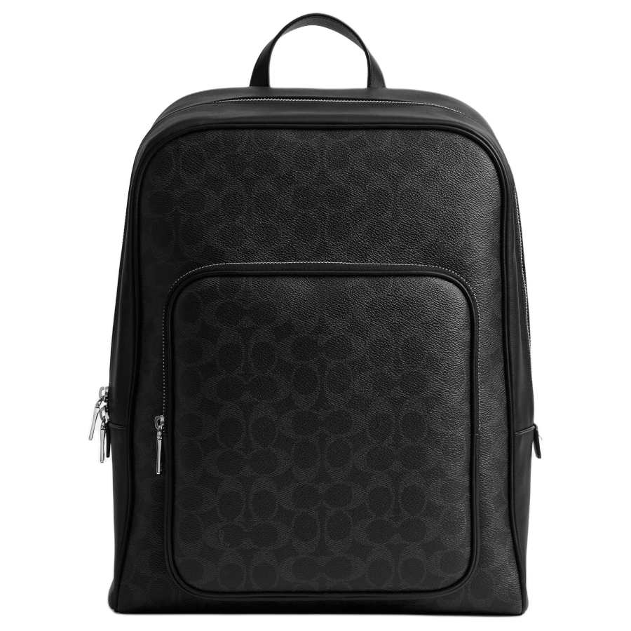 COACH COACH Cow Leather With Fabric Backpack Large Men's Black