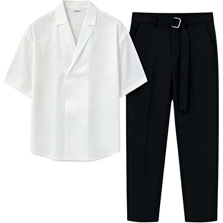 Lnga Landgre Business Suits Men's V Neck Moderate