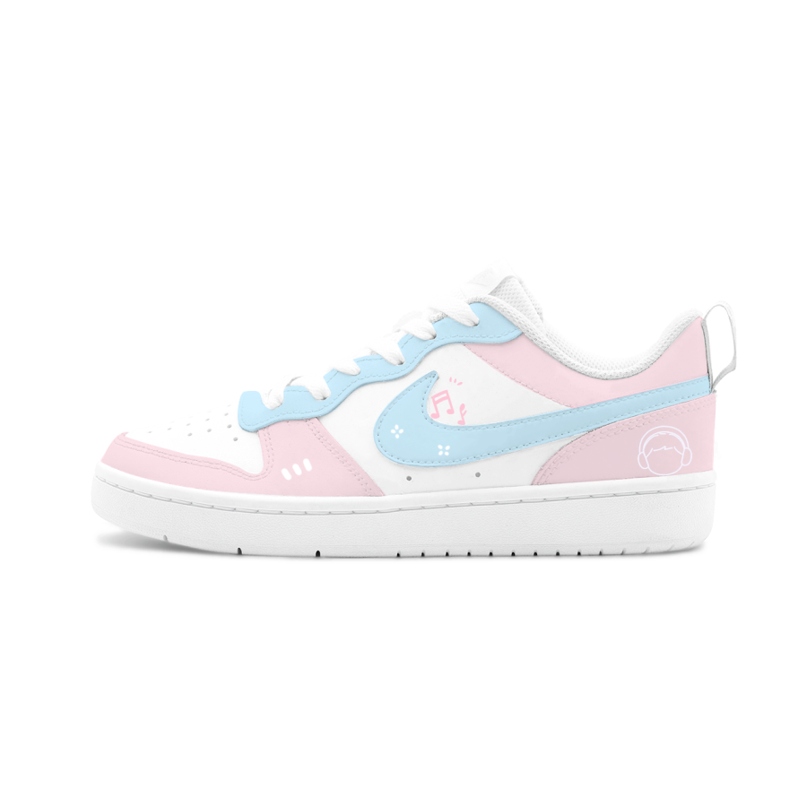Nike Nike Court Borough Tā Huí Guī, Fú Le Symphony Cushioning Abrasion Resistant Low top Kids' Skateboarding Shoes Pink Blue
