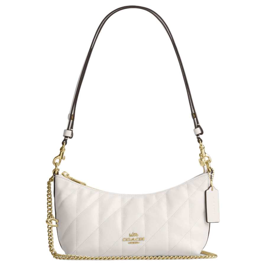 COACH COACH Cow Leather Shoulder Bag Medium Women's White
